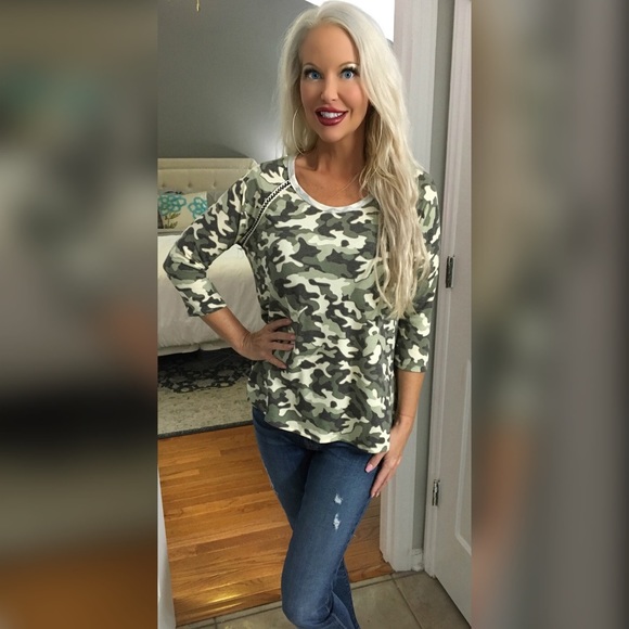 ❤️LAST 1! Jersey Knit Hi Lo Camo Tunic! So Soft! - Picture 2 of 3